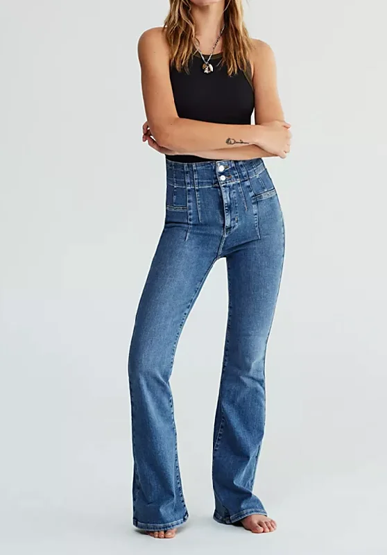 Free People Jayde Flare Jeans - Sunburst Blue