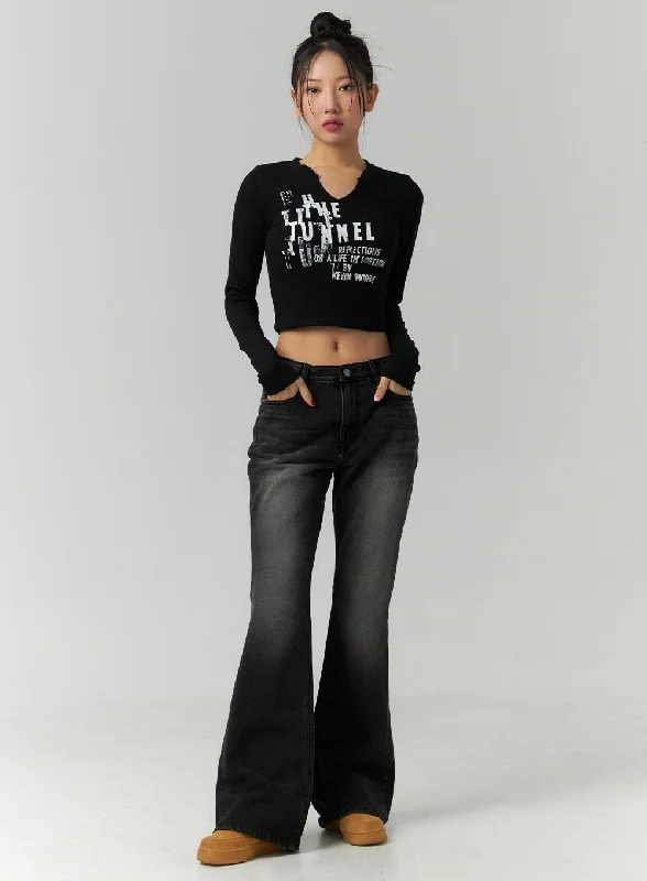 Low Rise Bootcut Jeans CD304