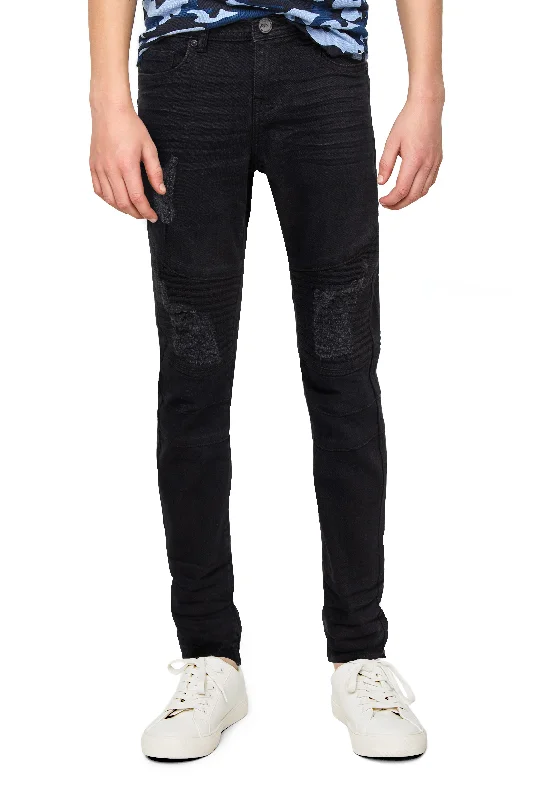 X RAY Boys Slim Fit Ripped Biker Moto Jeans Pants