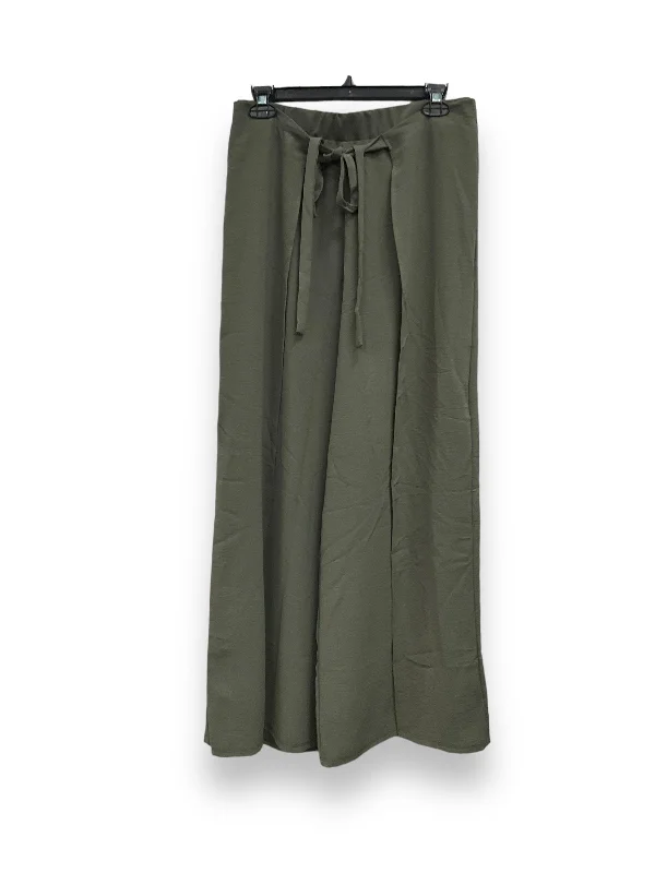 Green Pants Wide Leg Zara, Size L