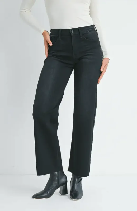 Just Black Denim The Slim Palazzo with Scissor Cut - Washed Black