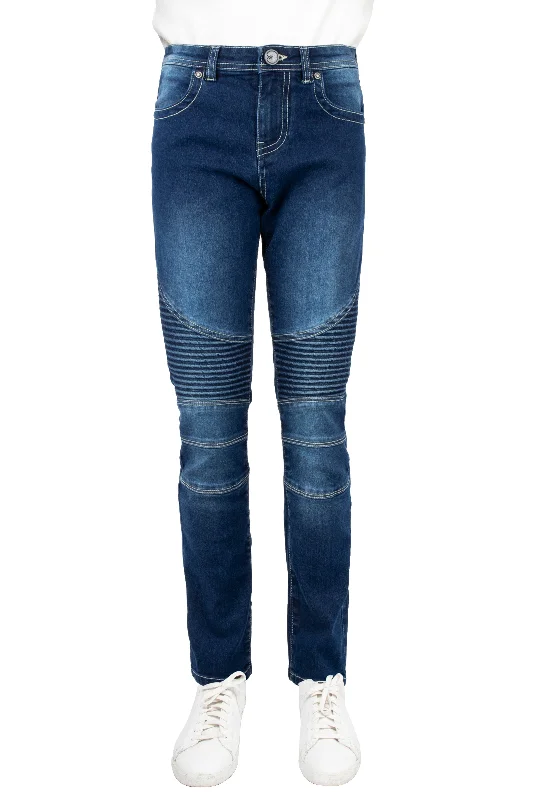 X RAY Boy's Slim Fit Moto Biker Denim Pants