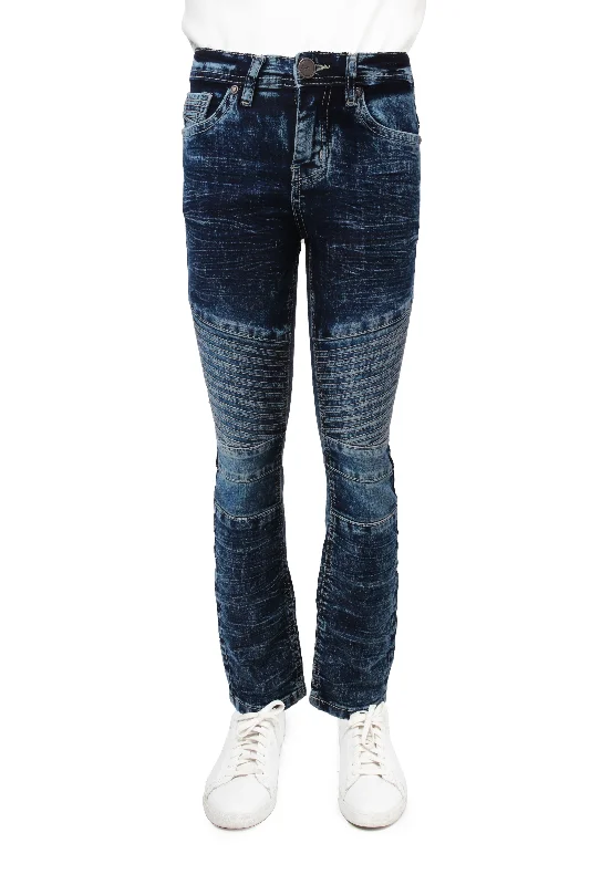 X RAY Kid's Slim Fit Moto Biker Denim Pants