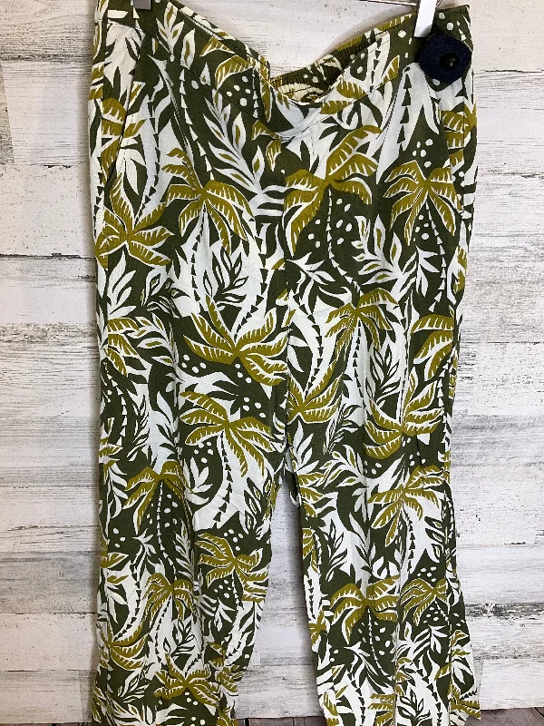 Green & White Pants Wide Leg Old Navy, Size Xl