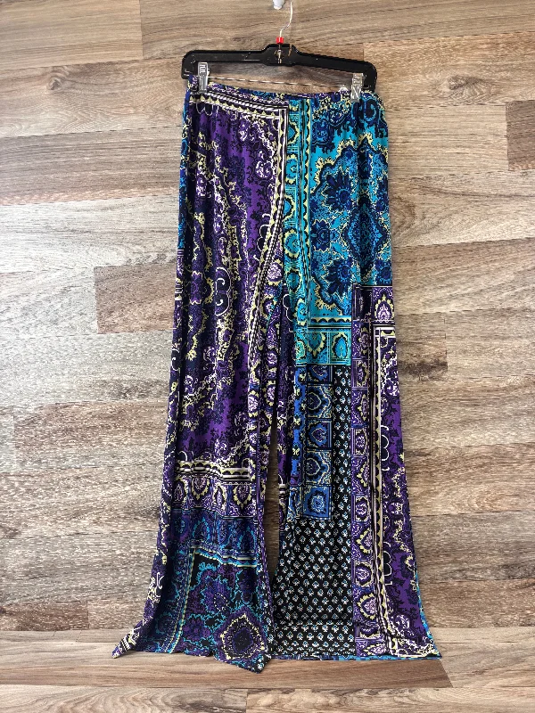 Pants Wide Leg By Chicos In Blue & Purple, Size: M