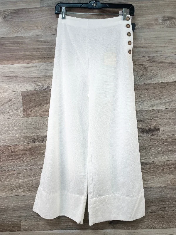 White Pants Wide Leg Good Luck Gem, Size 4