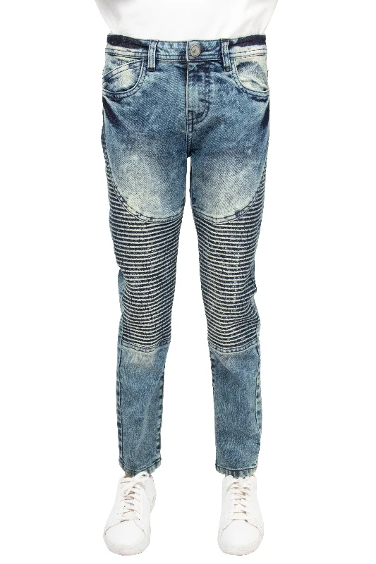 X RAY Kid's Slim Fit Moto Biker Denim Pants