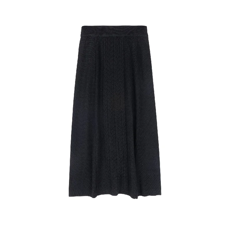 Sweater Knit Skirt | Black [Final Sale]