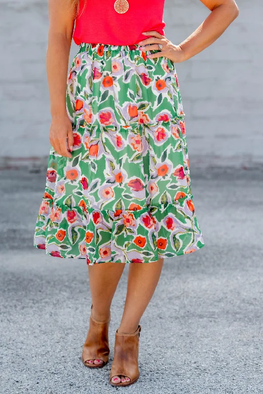 Poppy Ruffle Tiered Midi Skirt