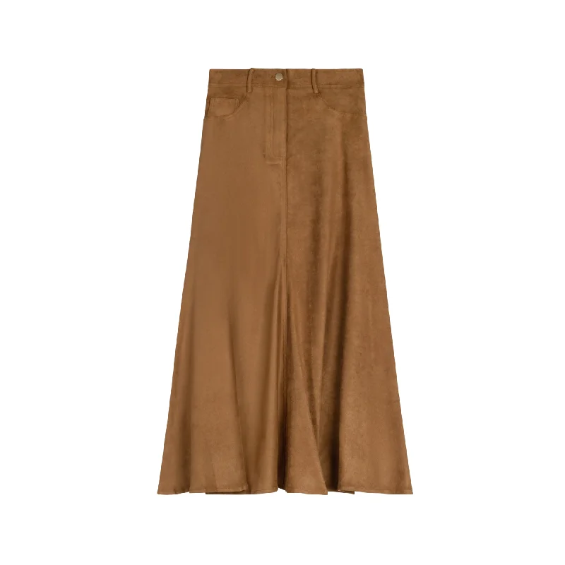 Suede Maxi Skirt | Camel [Final Sale]