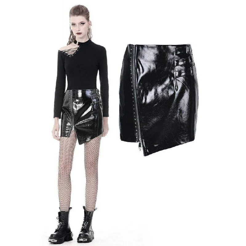 Women's Punk Shining Irregular PU Short Butt-hugging Skirts