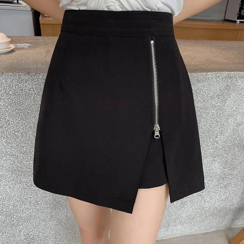 KittenAlarm - Shaniya Zipper Design Mini Skirt