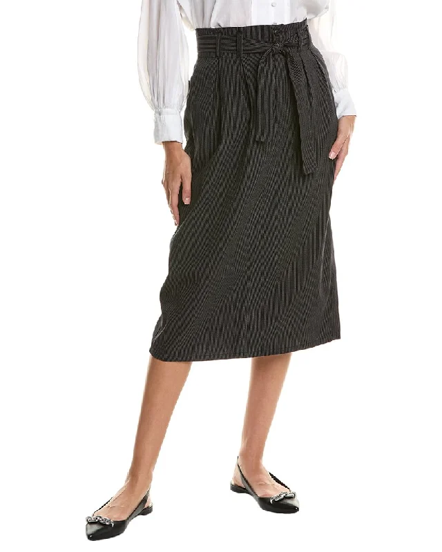 THE GREAT The Trouser Wool-Blend Pencil Skirt