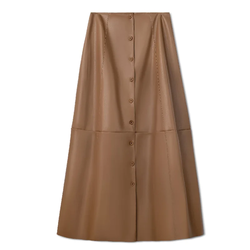 Leather Maxi Skirt - Mocha