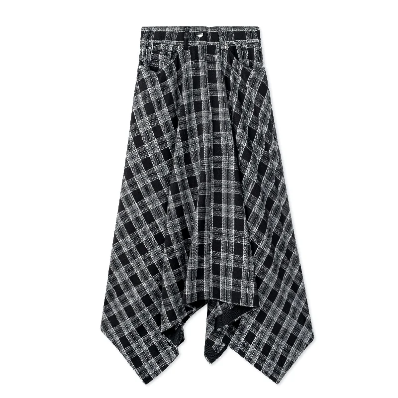 Plaid Kercheif Skirt - Grey/Black