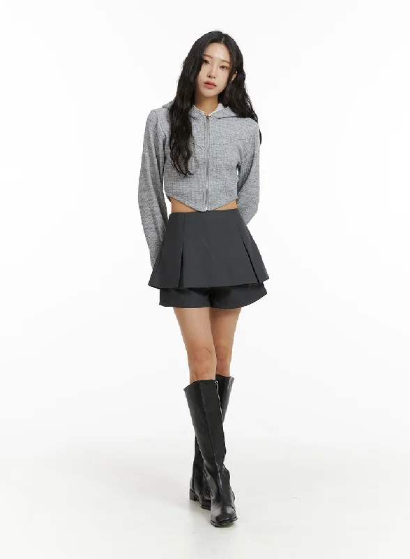 Mid Waist Pleated Skort CJ409