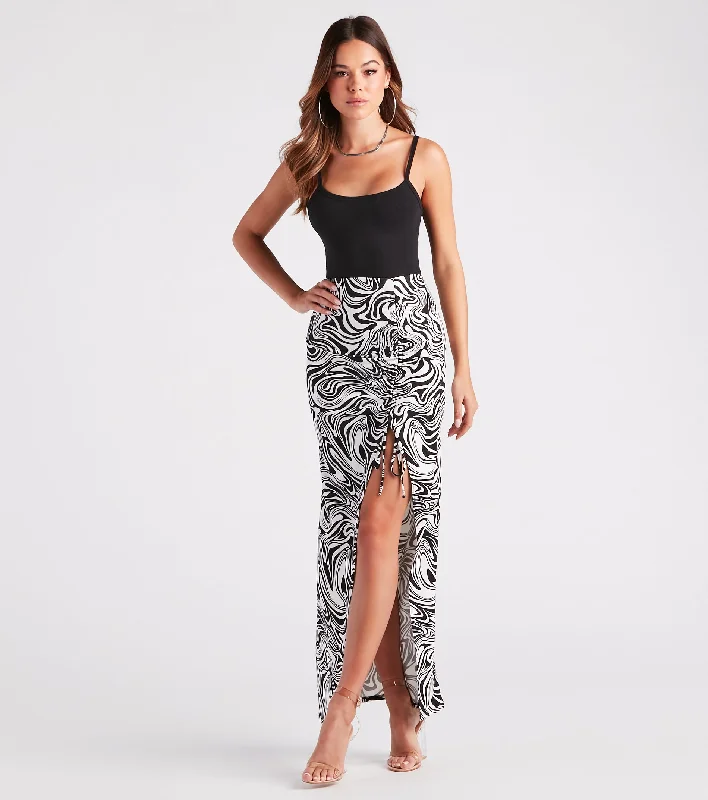 Standout In Style Swirl Print Maxi Skirt