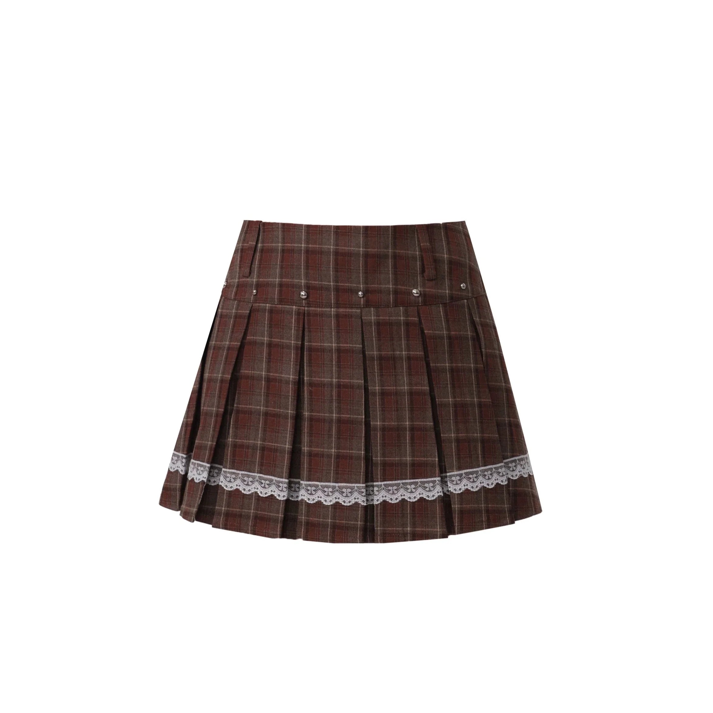 Brown Pleated skirt