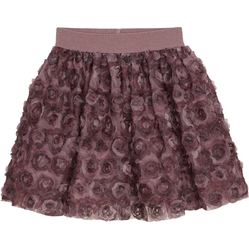 Minymo Deco Rose Skirt With Mesh Flowers