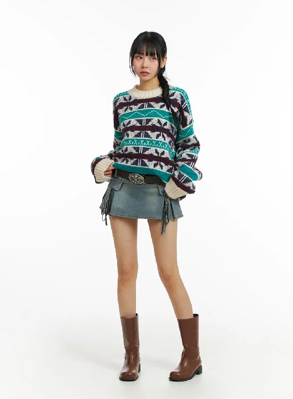 Low Waist Denim Cargo Mini Skirt CJ412