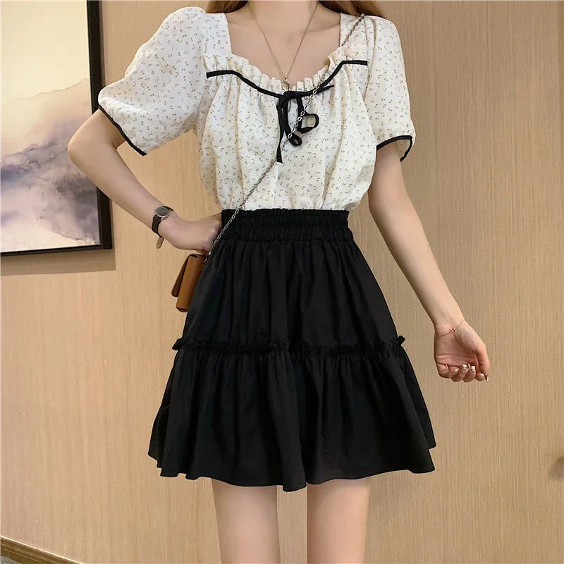 KittenAlarm - High Waist A-Line Pleated Mini Skirts