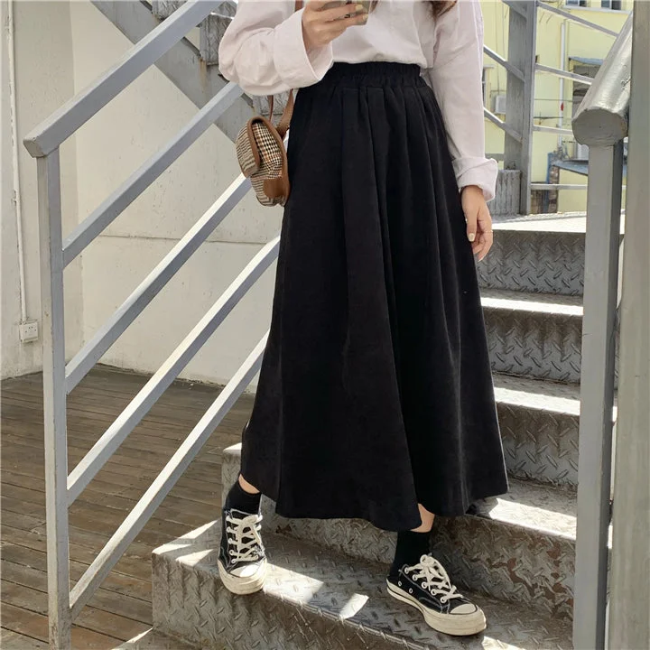 KittenAlarm - High Waist Vintage Loose Casual Skirts