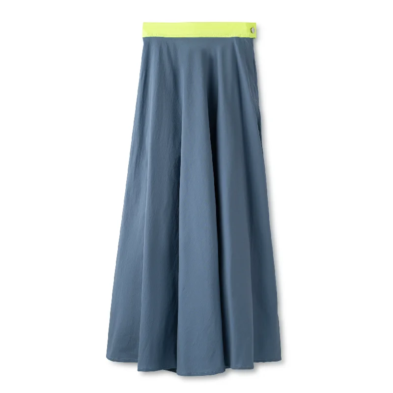 Signature Summer Color Block Circle Midi Skirt IN: Slate Blue